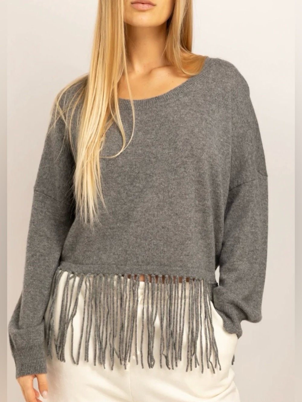 Crush Cashmere Tassel Fringe Sweater